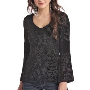 panhandle burnout velour top NWT